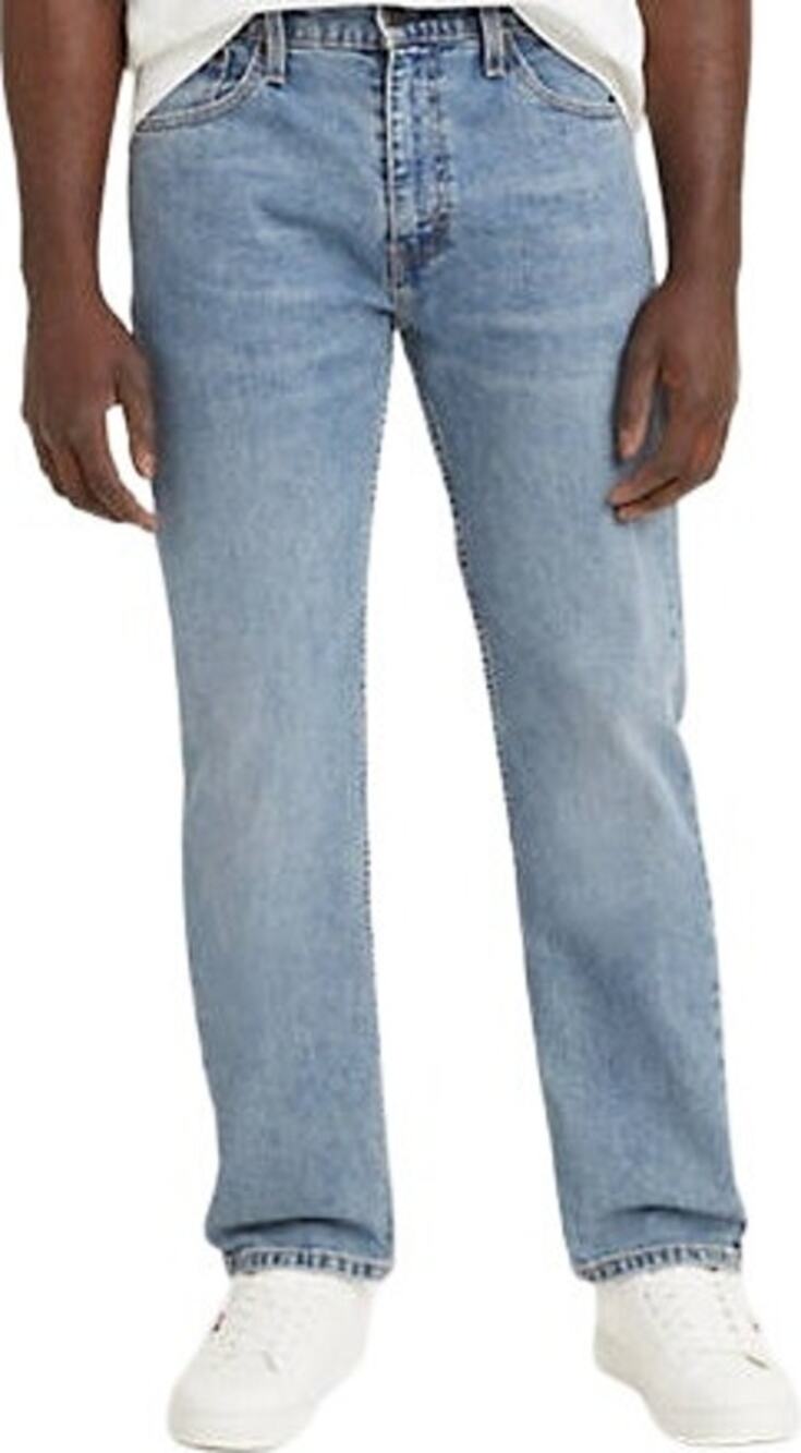 Levi's 505 JEANS REGULAR Straight Cotton Zip Fly Clif Wash Light Stone 33x30